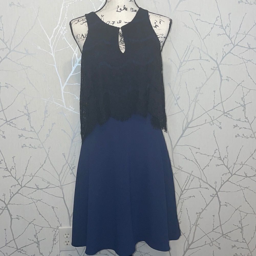 Charles Henry dress with lace popover, SZ Medium